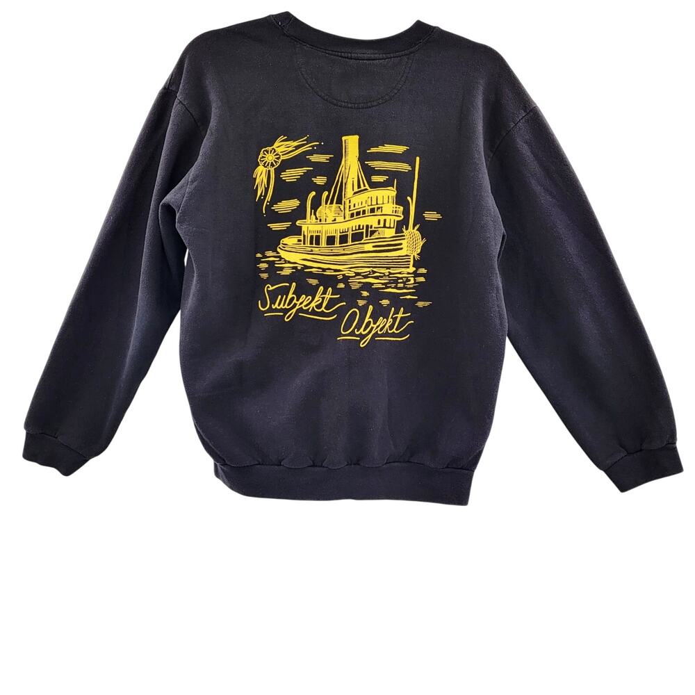 ANVIL Subjeekt Objeekt Black & Yellow Graphic Crewneck Sweatshirt Men's Size M